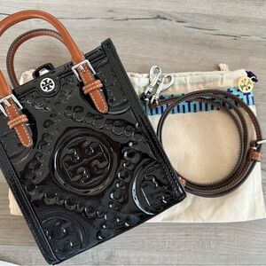Tory Burch Mini T Monogram Puffy Patent Leather N/S Tote